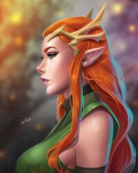 1girls critical_role critical_role:_vox_machina douglas_bicalho dungeons_and_dragons elf elf_ears elf_female elf_girl female female_only green_eyes keyleth orange_hair pointy_ears portrait solo the_legend_of_vox_machina