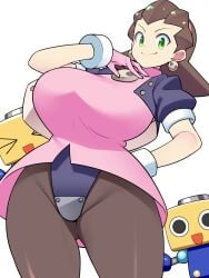 1girls bellupup big_breasts breasts brown_hair clothed clothes clothing earrings female fully_clothed glowing green_eyes hand_on_hip hips huge_breasts human large_breasts looking_at_viewer mega_man mega_man_legends narrow_waist robot robot_girl skirt smile smiling smiling_at_viewer tagme thick thick_thighs thighs tron_bonne wide_hips