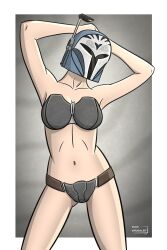 armor arms_behind_head arms_up bo-katan_kryze clone_wars duck_smuggler helmet helmet_only helmet_removed mandalorian star_wars the_mandalorian