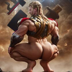 1boy actor ai_generated asgardian ass ass_focus back_muscles bad_anatomy biceps blonde_hair broly_culo bubble_ass bubble_butt bulging_biceps butt celebrity chris_hemsworth human human_only in_character kneeling light-skinned_male light_skin male male_only marvel marvel_cinematic_universe muscular muscular_male solo squatting tagme thick_thighs thor_(marvel) thor_(series)