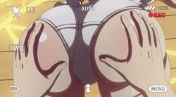 1boy animated artist_request ass ass_focus ass_grab camera_hud female nonaka_yuki panties shinmai_maou_no_testament white_panties