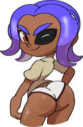 1boy animal_humanoid anthro ass big_ass bubble_butt cephalopod cephalopod_humanoid clothing dark-skinned_femboy dark-skinned_male dark_skin dat_ass femboy feminine_male girly hiro_(splatoon) humanoid large_ass looking_at_viewer looking_back male male_only mask_(marking) nintendo octoling octoling_boy octopus otoko_no_ko pseudo_hair shirt simple_background solo splatoon splatoon_(series) tentacle tentacle_hair thick_thighs underwear vilepluff wide_hips wink winking_at_viewer