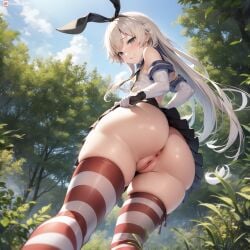 1girls 2020s 2023 ai_generated anus ass ass_focus big_ass big_butt blonde_hair blue_skirt bottom_heavy bottomless bubble_ass bubble_butt butt_focus chungus123 day digital_drawing_(artwork) digital_media_(artwork) eyebrows eyelashes fat_ass fat_butt female female_focus female_only from_behind genitals going_commando huge_ass huge_butt humanoid humanoid_genitalia humanoid_pussy humanoid_vagina kantai_collection large_ass large_butt long_hair microskirt nude outdoors outside panties pixiv pleated_skirt plump_ass pussy round_ass round_butt school_uniform schoolgirl shimakaze_(kantai_collection) short_skirt skirt sky solo solo_female solo_focus stable_diffusion striped striped_thighhighs thick thick_ass thick_thighs thighhighs tree trees vagina wide_hips