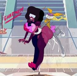 1futa 1girls afro anthro balls big_ass big_balls big_breasts blonde_hair bugs_bunny crossover cum cum_inside duo eyelashes eyeliner eyeshadow fat_ass female fembugs_bunny futa_on_female futanari garnet_(steven_universe) gem gem_(species) gloves helmet large_breasts looking_at_another looney_tunes multiversus pantherxlt penis putricia rabbit rabbit_ears rabbit_humanoid red_skin ripped_clothes ripped_clothing ripped_pants sex steven_universe white_gloves