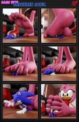 3d_(artwork) 5_toes absurd_res amy_rose anthro barefoot bound comic digital_media_(artwork) duo feet female foot_fetish foot_focus foot_play forced hi_res humanoid_feet joxyfoxy male male/female micro plantigrade sega size_difference soles sonic_(series) sonic_the_hedgehog sonic_the_hedgehog_(series) toes trampling underfoot