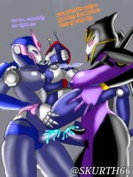 1girls 2futas airachnid anal anal_sex arcee arcee_(prime) areolae autobot big_breasts big_penis blue_cum blush breasts crossover cum cum_in_pussy cum_inside decepticon dialogue double_penetration female french_kiss futa_on_female futanari humanoid humanoid_penis kissing low-angle_view multiple_futa nipples nude original original_character robot robot_futa robot_girl robot_humanoid saliva saliva_string sex skurth66 skywing_(skur) smile standing text threesome tongue_out transformers transformers_prime vagina vaginal_penetration