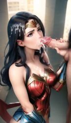 ai_generated black_hair blowjob cum dc_comics simulacra wonder_woman wonder_woman_(series)