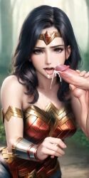 ai_generated black_hair blowjob cum dc dc_comics simulacra wonder_woman wonder_woman_(series)