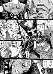 1boy 1girls bar_censor bed bondage bound bound_wrists braid breasts censored comic dark-skinned_male dark_skin double_bun enrico_pucci fellatio greyscale hair_bun imminent_penetration interracial jojo's_bizarre_adventure jolyne_kujo kidocch1 licking licking_penis long_hair long_sideburns medium_breasts microskirt monochrome multicolored_hair oral panties penis pillow saliva sideburns sitting skirt stone_ocean straight sweat thighhighs tied_hands tongue tongue_out two-tone_hair underwear veins veiny_penis