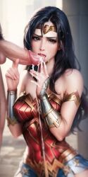 ai_generated black_hair blowjob cum dc_comics simulacra wonder_woman wonder_woman_(series)