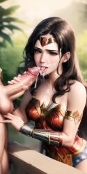 ai_generated black_hair blowjob cum dc_comics simulacra wonder_woman wonder_woman_(series)