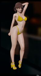 3d big_breasts bikini brown_eyes brown_hair dead_or_alive female female_only heels honey_select_2 lei_fang long_legs looking_at_viewer naughty_face pose posing shanodeshano studio_neo thick_thighs