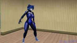 animated anthro apartment ass cammy_stretch clothed clothing dragon696 female fur furry krystal looking_pleasured no_sound self_upload solo solo_female star_fox stretched stretching suit tagme training video wall