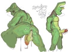 1boy after_anal after_sex anthro anus ass backsack balls biped bodily_fluids breath cum cum_drip cum_in_ass five_nights_at_freddy's five_nights_at_freddy's_3 fnaf fur gay genital_fluids genitals green_body green_fur hi_res humanoid humanoid_genitalia humanoid_penis kogito lagomorph leporid male male_only mammal nude pecs penis perineum presenting presenting_ass rabbit retracted_foreskin solo solo_focus springtrap springtrap_(fnaf) standing sweat throbbing_penis vein veiny_penis