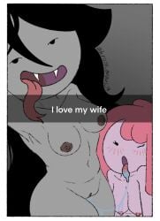 adventure_time breasts cunnilingus kross_draws marceline princess_bubblegum pussy yuri