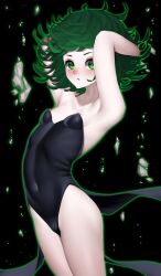 1girls curvy female female_only fiera_(artist) green_eyes green_hair narrowed_eyes one-punch_man pear_shaped petite short_hair small_breasts solo solo_female solo_focus standing tatsumaki thick_thighs thighs thin_waist wide_hips