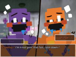 anal anal_sex dave_miller_(dayshift_at_freddy's) dayshift_at_freddy's depixelization dsaf english_text gay jack_kennedy_(dayshift_at_freddy's) male/male male_only nsfwplus910 orange_skin overstimulation purple_skin text yaoi