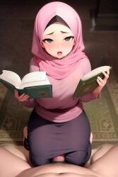 1boy 1girls ai_generated female female_focus islam male medium_breast muslim muslim_female solo_focus