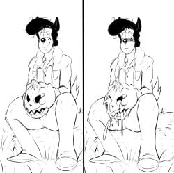 anthro blush bodily_fluids chimera cum food fruit fucking_pumpkin genital_fluids hi_res jerry_(jordo) jordanwolfie jordo_(artist) male plant pumpkin pumpkin_masturbation solo