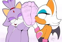 2d blaze_the_cat cross_eyed dummycervine feet foot_fetish foot_focus foot_worship furry furry_female furry_only licking_feet nude_female rouge_the_bat sega sonic_(series) sonic_the_hedgehog_(series) toes wrinkled_feet wrinkled_soles yuri