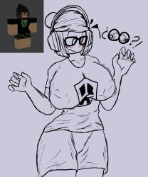 1girls artist_request big_breasts breasts clothed female huge_breasts no_color reference_image roblox roblox_avatar shirt short_hair shorts source_request tagme thighs unknown_artist