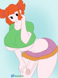 1futa d-side_girlfriend friday_night_funkin friday_night_funkin_(d-side) friday_night_funkin_mod futanari ginger_hair orange_hair sawavhs showing_off thick_thighs wanting_to_jerk_eachother_off