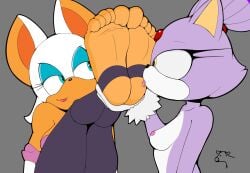 2d blaze_the_cat cross_eyed dummycervine feet foot_fetish foot_focus foot_worship furry furry_female furry_only licking_feet nipples nude_female rouge_the_bat sega sonic_(series) sonic_the_hedgehog_(series) toes wrinkled_feet wrinkled_soles yuri