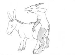 anthro asinus balls big_balls causationcorrelation donkey duo equid equine female feral genitals horn humanoid_genitalia humanoid_penis male male/female mammal penis sex simple_background