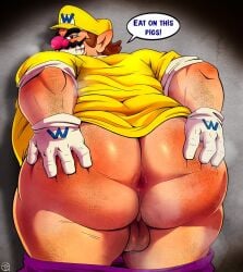 asshole balls bubble_butt butthole fat fat_ass fat_butt fat_man gay male_only mario_(series) obese obese_male overweight overweight_male smile solo solo_male spread_anus spread_ass superchub thick_ass trashtoonz turning_back wario wario_(series) wario_land