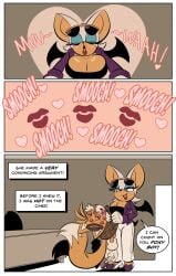 1girls bat_ears bat_girl bat_wings big_breasts busty comic curvy detective english_text fox_boy glassfish kissing lipstick older_female_and_younger_male orange_fur panels rouge_the_bat smooch sonic_(series) sonic_the_hedgehog_(series) sunglasses_on_head tails_the_fox white_fur