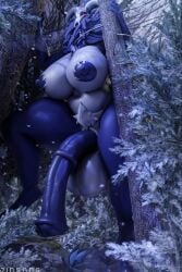 2:3 ambiguous_gender american_mythology animal_genitalia animal_penis anthro areola balls big_balls big_breasts big_penis body_hair bone breasts chest_hair deer_skull equine_genitalia erection forest forest_background fur futanari genitals glistening glistening_areola glistening_genitalia glistening_nipples glistening_penis glowing glowing_eyes hair hi_res huge_balls huge_breasts huge_penis huge_thighs indigenous_north_american_mythology intersex jinsang_(artist) jinsang_3d lavender_(paridox) looking_at_viewer mask mythological_creature mythology nature nature_background nipples north_american_mythology nude penis plant pubes skull skull_head skull_mask slightly_chubby solo stalking thick_thighs tree