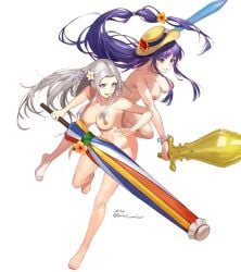 altina_(fire_emblem) altina_(summer)_(fire_emblem) bettercommsoul completely_nude edelgard_von_hresvelg edelgard_von_hresvelg_(summer) female_only fire_emblem fire_emblem:_radiant_dawn fire_emblem:_three_houses fire_emblem_heroes nude_female nude_filter