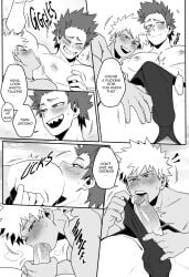 2boys 2d anus anus_focus anus_lick bakugou_katsuki blonde_hair boku_no_hero_academia comic dominant domination eijirou_kirishima english_text eyes gay gay_anal gay_domination gay_male gay_sex hair katsuki_bakugou kirishima_eijirou kyosein licking_ass male male/male male_only muscular muscular_male my_hero_academia my_hero_academia_(finale) oral oral_penetration oral_sex sex submissive text yaoi