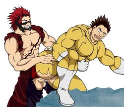 2boys eijirou_kirishima kirishima_eijirou muscular my_hero_academia rikido_sato satou_rikidou yaoi