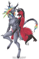 anthro canine fur furry gay male maned mohawk penis piercing rainbow rensis shinigamigirl sysko wolf