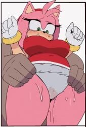 1boy 1girls 2d 2d_animation accessory amy_rose animated anthro arevix big_breasts black_nose blush blush_lines bodily_fluids bouncing_breasts bracelet breasts clothing dark_body dark_skin duo eulipotyphlan eyelashes female front_view fur genitals gloves green_eyes hair hair_accessory hairband handwear head_tuft hedgehog hereapathy human jewelry longer_than_10_seconds male male/female mammal navel_outline nipple_outline no_sound panties penis penis_under_another's_clothes pink_body pink_fur pink_hair pubic_stubble sega sex shieldshroud short_hair shorter_than_30_seconds simple_background sonic_(series) sonic_the_hedgehog_(series) sweat sweatdrop tagme tan_body tan_fur thick_thighs thigh_sex tuft underwear vertical_video video white_background white_clothing white_gloves white_handwear white_panties white_underwear wide_hips