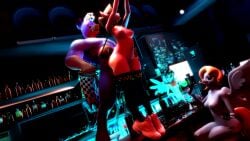 anthro boots bottle checkered_(artist) checkered_(pony) clothing container duo female footwear from_behind_position hanging_by_arms hazelnut_brew legwear libi_(checkered) looking_at_another lusty_symphony male male/female nude nude_anthro nude_female nude_male sex shoes symphony thigh_highs