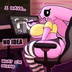 1:1 2024 anthro artist_name ass big_breasts big_butt big_penis biped black_sclera breasts clothed clothing computer dialogue digital_drawing_(artwork) digital_media_(artwork) drawing duo electronics emanata english_text eyelashes female floppy_ears footwear genitals glistening heart_symbol hi_res holding_object inside lagomorph legwear leporid licorice_(oxyoxyoxyox) long_ears looking_at_viewer lop_ears male mammal marshmallow_(oxyoxyoxyox) monotone_body night nude nude_male open_mouth outline oxyoxyoxyox panties penis pink_body rabbit side_view sitting socks text thick_thighs thigh_highs topwear under_boob underwear user_interface white_eyes wide_hips yellow_clothing