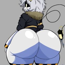 1boy 2025 artist_request ass ass_clapping ass_focus big_ass big_breasts bottom_heavy bottomless breasts bubble_butt clapping_cheeks crouching dat_ass dialogue fat_ass femboy gray_background huge_ass jacket large_ass looking_at_viewer looking_back male male_only massive_ass murder_drones n_(murder_drones) png robot robot_boy solo squatting tail talking_to_viewer thick_ass thick_thighs thunder_thighs twerking white_hair wide_hips