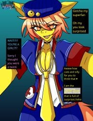 1girls 2020s 2025 airiin220 big_breasts breasts cleavage cyberairiin_(airiin220) english_text female female_only horse horse_girl horse_race_tests lightning_strikes_thrice looking_at_viewer mare pov staring_at_breasts staring_at_viewer text tie tomboy