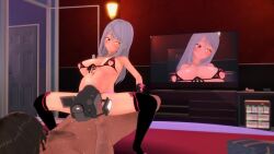 1boy 1girls 3d 3d_animation akira_brave777 animated areolae bloated_belly blush bouncing_breasts bra breasts camera cutout dark-skinned_male dark_skin female female_focus grey_hair heart heart_cutout heterochromia infinite_stratos interracial koikatsu large_breasts laura_bodewig light-skinned_female light_skin lingerie long_hair male moaning nipple_cutout nipples panties penis penis_in_pussy pregnant pregnant_female pregnant_sex pubic_tattoo pussy recorded recording recording_sex recording_video red_eyes sex solo_focus sound spread_legs sweat tagme tattoo television thighhighs thighs tv underwear vaginal_penetration vaginal_sex video voice_acted yellow_eyes
