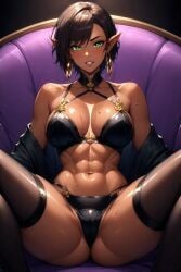 ai_generated brown_hair dark_elf dark_elf_female female lady_basdia original_character