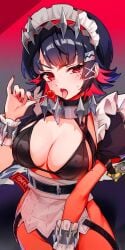 bikini black_hair breasts ellen_joe girl lollipop maid shark women zenless_zone_zero zzz