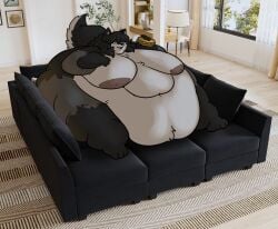 bbw big_breasts breasts cleavage female furry huge_breasts mexifurfoof nipples overweight tagme thick_thighs wide_hips
