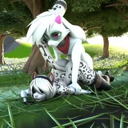 3d_(artwork) anthro ass_up blender_(artwork) bovid caprine clothed clothing covered_eyes digital_media_(artwork) doggy_style dominant dominant_male duo eyewear felid female forest from_behind_position glasses goat hi_res kerchief kit5un3 male male/female mammal nier_automata outside outside_sex pantherine partially_clothed penetration pinned pinned_arms pinned_to_ground plant platinumgames relsei_(ralsei746) sex snow_leopard tree vaginal_penetration vaginal_penetration yorha_2b