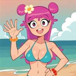 ai_generated ami ami_onuki beach bikini cartoon_network hi_hi_puffy_amiyumi