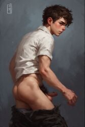 ai ai_art ai_generated athletic athletic_male ballbusting balls cock cock_and_balls_torture colorluck dick flaccid flaccid_penis male male_focus male_only nutshot penis pubes pubic_hair saggy_balls teen teen_boy teenage_boy teenager testicles twink young young_male younger_male