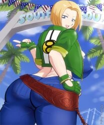 1girls alternate_version_available ass bbw belt big_ass big_breasts big_butt bimbo blue_bra blue_eyes blue_mary bob_cut bra bracelets breasts bubble_ass bubble_butt busty butt child_bearing_hips crop_top cropped_jacket darm_engine dat_ass dumptruck_ass dumptruck_butt erect_nipples erect_nipples_under_clothes fat_ass fatal_fury fatal_fury:_city_of_the_wolves female female_focus female_only fingerless_gloves gloves hand_on_hip hi_res high_resolution highres hips hourglass_figure huge_ass huge_breasts jacket jeans jewelry king_of_fighters kof large_ass large_breasts light-skinned_female light_skin lips lipstick looking_at_viewer looking_back makeup medium_hair nipple_bulge open_mouth oppai outdoors outside pale-skinned_female pale_skin pink_lips pink_lipstick pinup pose posing shoulder_length_hair skimpy skimpy_clothes smile smiling smiling_at_viewer snk solo solo_female solo_focus standing the_king_of_fighters thick_thighs thighs very_high_resolution voluptuous voluptuous_female wide_hips yellow_hair