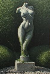 1girls ai_generated armless breasts breasts_apart completely_nude headless large_breasts navel nipples nude solo statue watermark