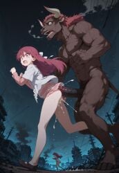 1girls ai_generated cum cum_in_ass dark_skin destroyed_building female interspecies large_male large_penis male minotaur night_sky penis_in_ass rin_(shelter) rubble ruined_city running running_away scared self_upload shelter_(porter_robinson) shocked tagme thighs wasteland wide_eyed